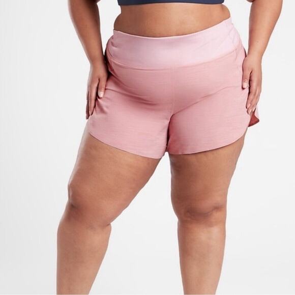 Athleta Run With It Textured 3.5" Short Space Dye Begonia Pink Size 1X Shorts - Picture 3 of 10
